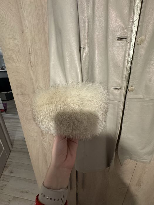 Palton piele naturala cu blana de vulpe