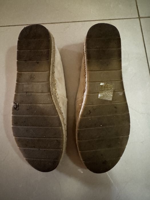 Mocasini / Espadrile piele intoarsa bej deschis