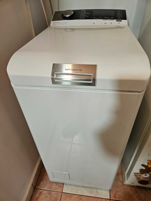 masina de spalat rufe verticala AEG, 7 kg, ProSteam, ProSense, Motor Inverter, LCD mare, SoftOpening, Aqua Stop, tehnologie Oko Mix