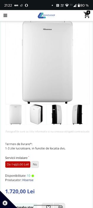 Aer conditionat mobil Hisense 9000 BTU
