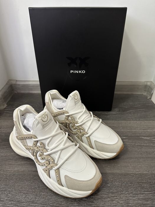 Чисто нови!! 100% Оригинални дамски кожени маратонки Pinko Ariel