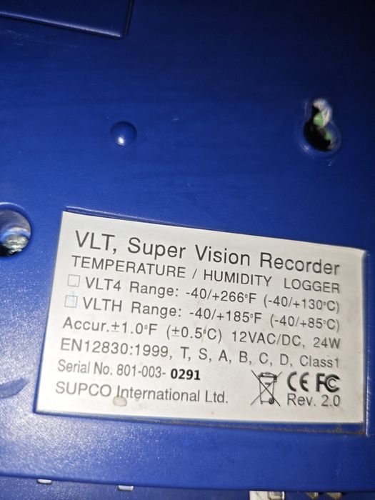 Termodiagrama Supco Vision Înregistrator de temperatura și umiditatea cu imprimanta