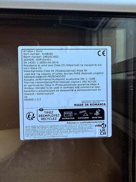 Fereastra baie termopan subsol vidaxl 60x60