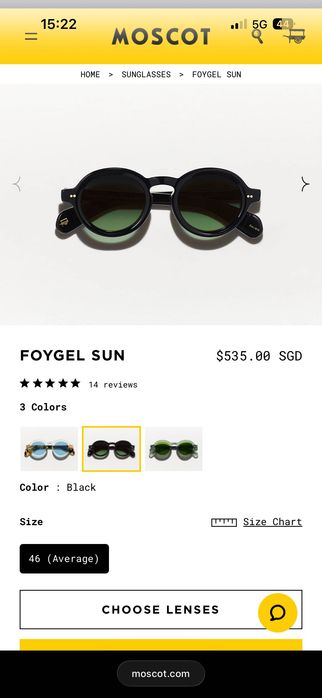 Moscot Foygel sun