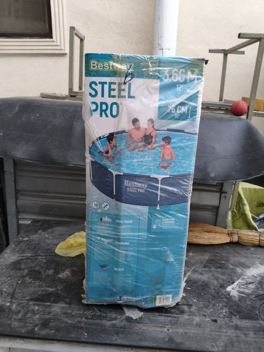 Срочно! Каркасный бассейн Bestway Steel Pro 3.66 х 0.76 м (б/у)