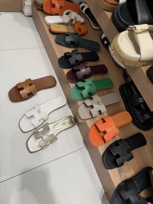 Papuci hermes oran piele naturala