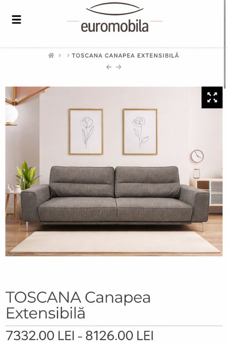 Canapea extensibila ca noua , inca in garantie 1 an. Pret magazin 8000