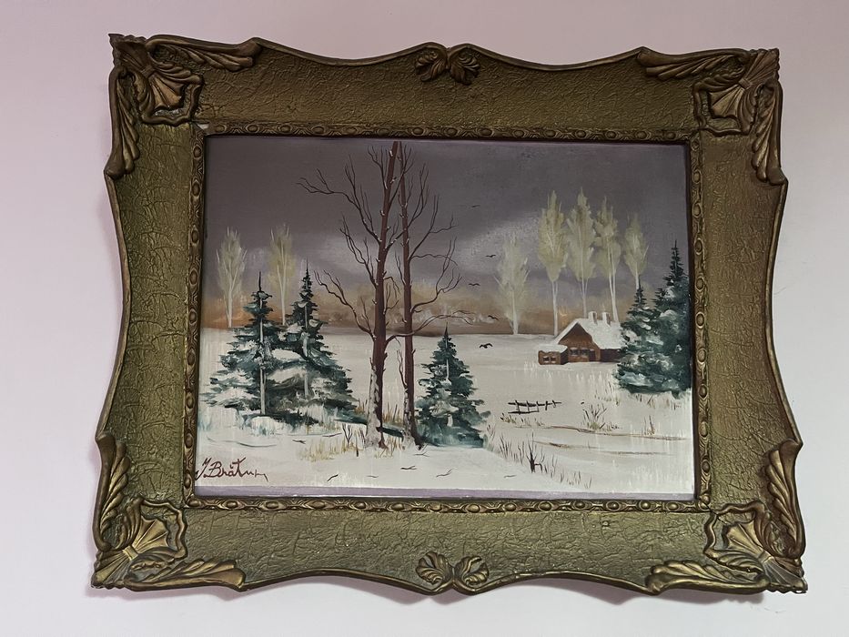 Tablou peisaj de iarna goblen