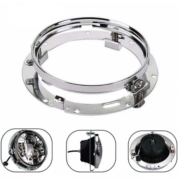 Никелирани Монтажни стойки за кръгли фарове LED Фарове 7”