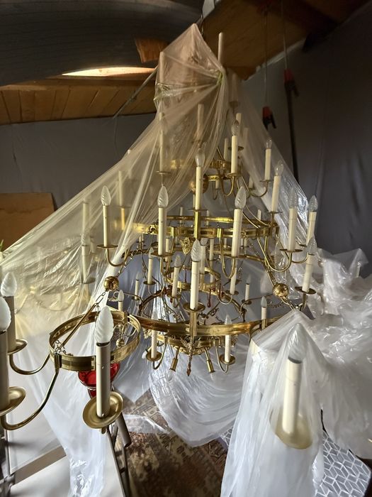 Candelabru bisericesc monumental 100% alamă, handmade, unicat, 3x3m