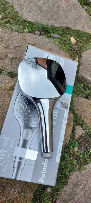 Para de dus Hansgrohe Raindance Select E120 cu 3 jeturi, white-chrome