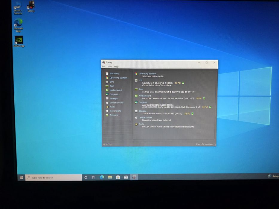 Компютър Gaming ASUS, WIN 10 PRO,  Intel® Core™ i5-10400F / Бартер