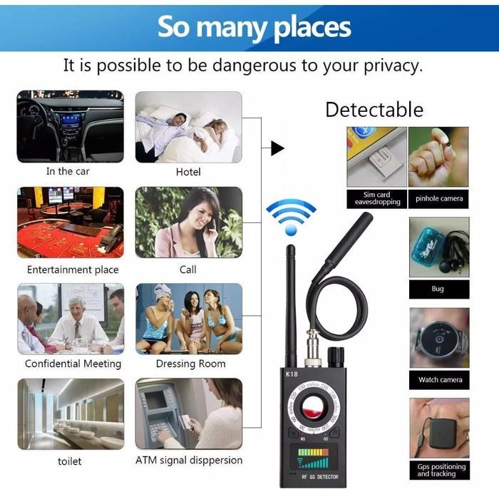 Detector Profesional 4 in 1 pentru Aparate Spionaj, Portabil