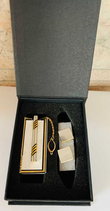 Комплект Gold Plated - Ръкавели с Игла-позлатени и втори ръкавели