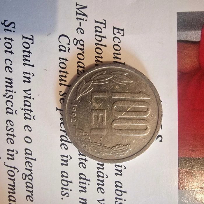 Vand moneda rara 100 lei an 1992