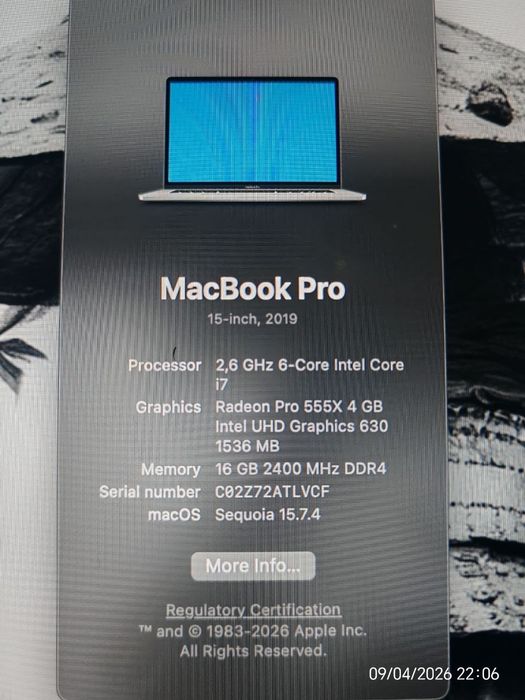 MacBook Pro 2019 Intel Core i7