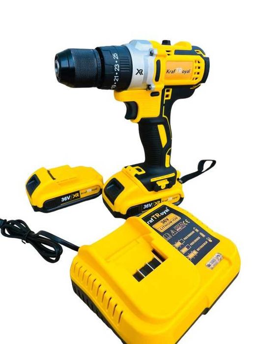Акумулаторен Ударен Винтоверт KrafTRoyal безжичен 36V 8ah инструменти