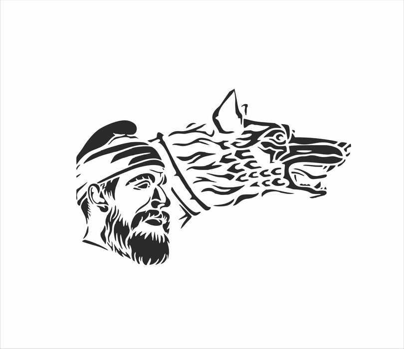 Sticker decebal si lupul dacic 45x70 cm Oracal