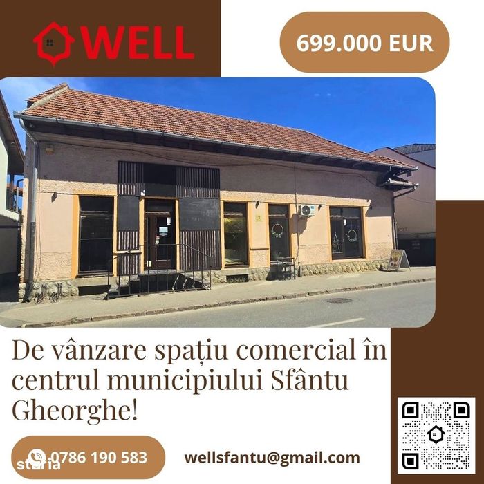 De vânzare spațiu comercial în centrul municipiului Sfântu Gheorghe!
