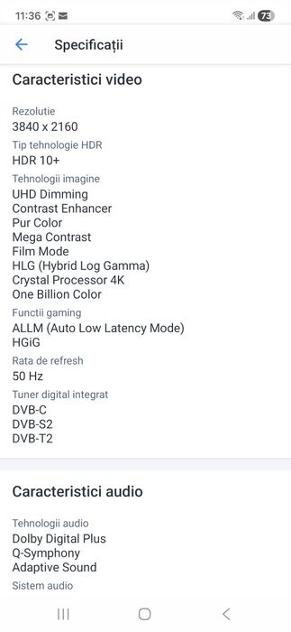 Televizor smart Samsung Crystal UHD 4k 138 CM