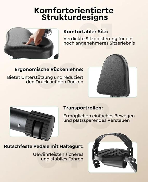 Сгъваем велоергометър Toputure 5-в-1, Bluetooth, до 140 кг