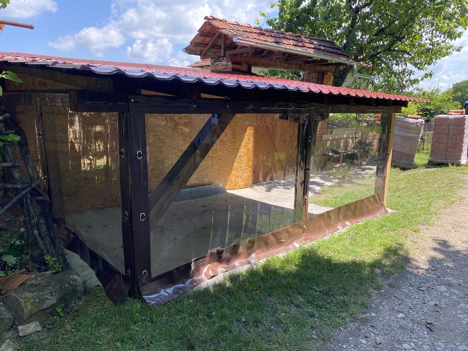 Верроупорни завеси PVC винил кристал ветробрани найлони тенти сенници