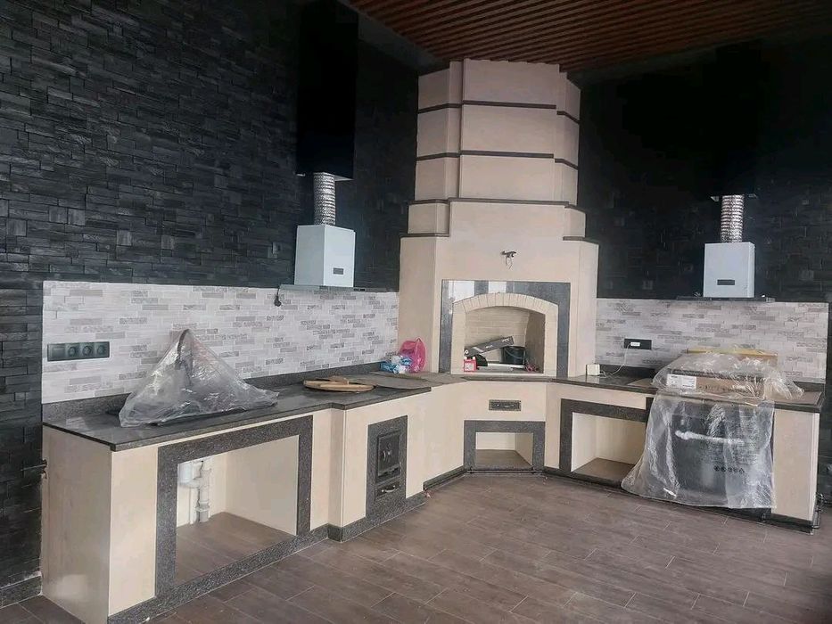 Летняя кухня,барбекю,помпейская печь,казан,очаг,камин,кирпич,газсварка