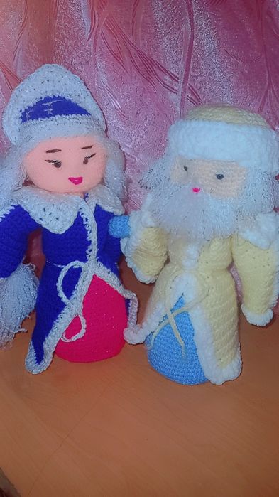 Вязаная дед мороз снегурочка