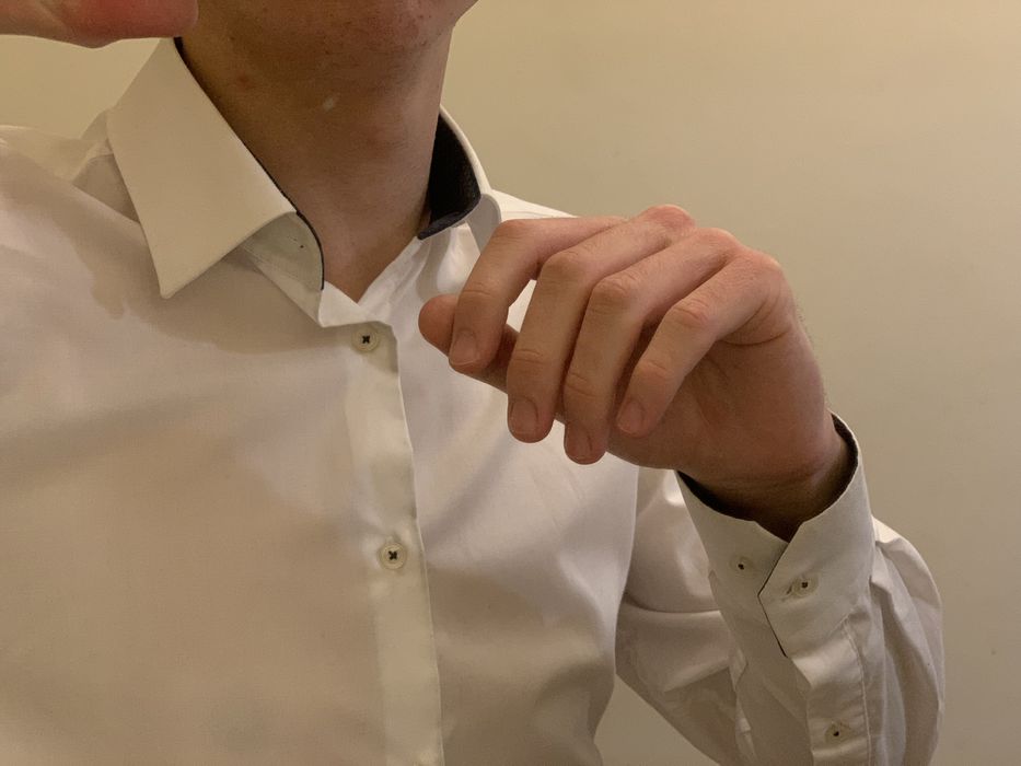 Бяла официална риза TEODOR