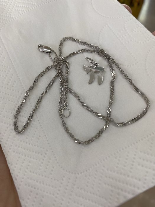 Серебряная цепь с кулоном Хай