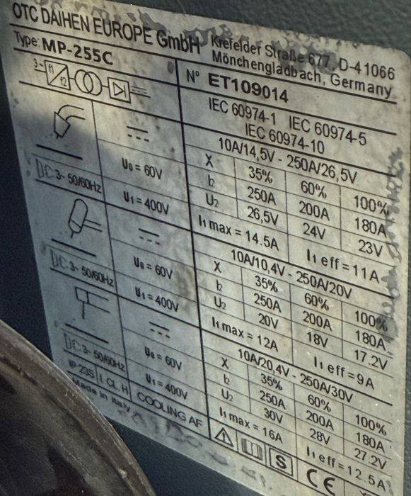 Aparat de sudura Mig Mag - TIG DC - MMA OPC MP-225 C