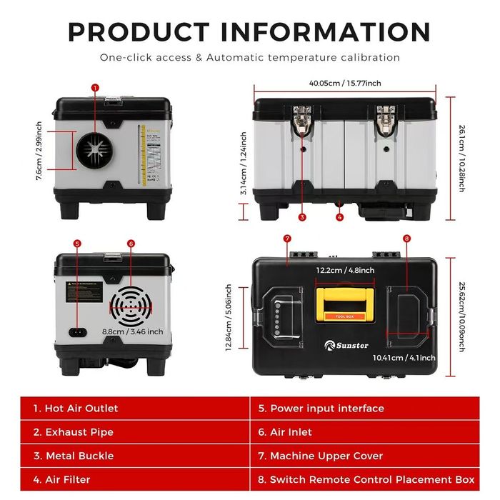 Silentios - 8kw set complet, adaptor 220v, 12v,24v, senzor CO opțional