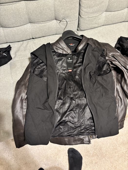 Geaca piele moto plus protectie spate si genunchi