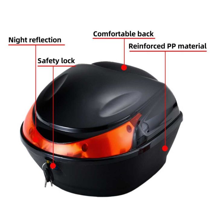 Cutie portbagaj moto/scuter, 28x28x20 cm, cu cheie si sistem antifurt