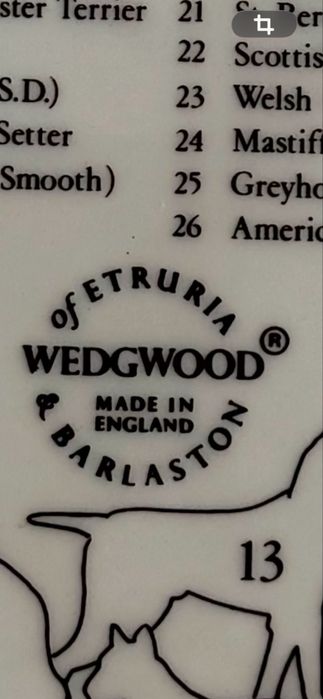 Чиния Колекционерска, Wedgwood – Календарна серия "Кучета"