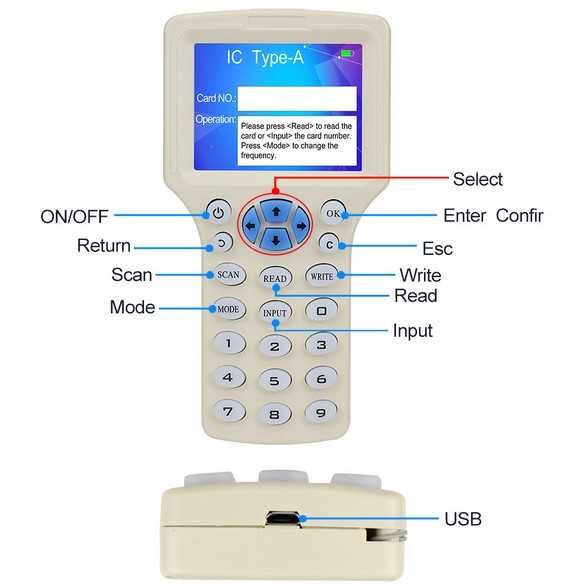 Професионална машинка за копиране на чипове за входни врати, асансьори