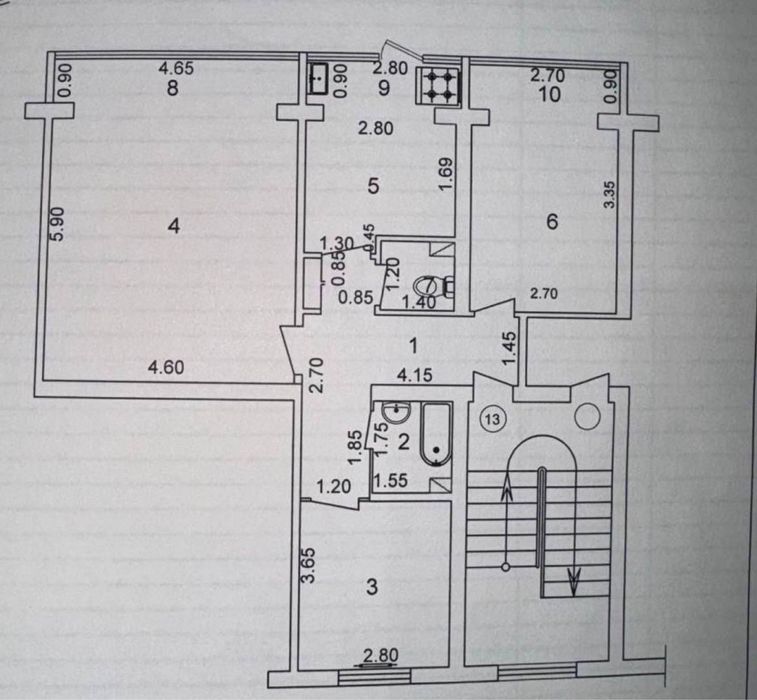 ГУВД 3/1/4 без ремонта 74м2 кирпич Саид Барака
