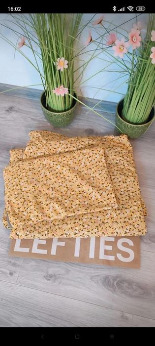 Lenjerie de pat imprimeu floral doua fete, 100%bumbac bio