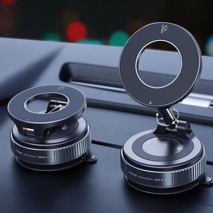 Вакуумный магнитный держатель для телефона автомобиля