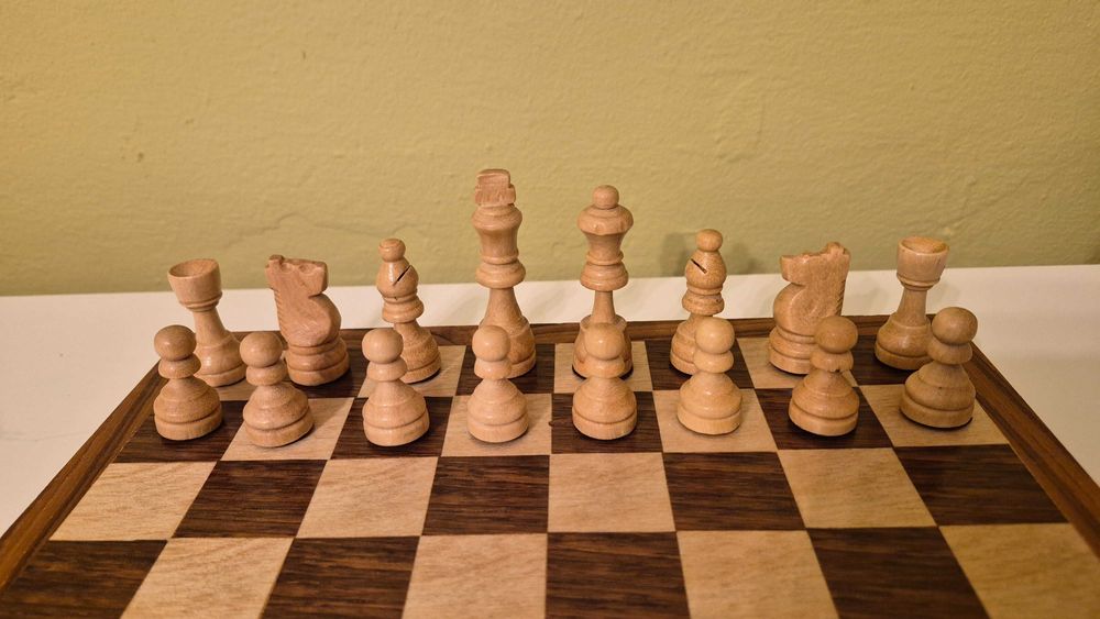 Set tabla joc sah Pavilion Nr 14 retro vintage colectie lemn calitate