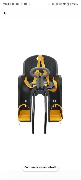 Scaun bicicleta pentru transport copii Dynamic G2, greutate maxima transport 15 kg