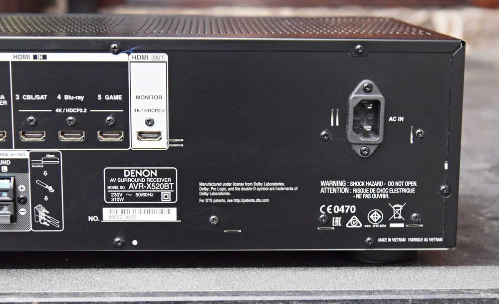 Amplificator 5.2 Denon AVR-X520BT, Receiver, Bluetooth, HDMI