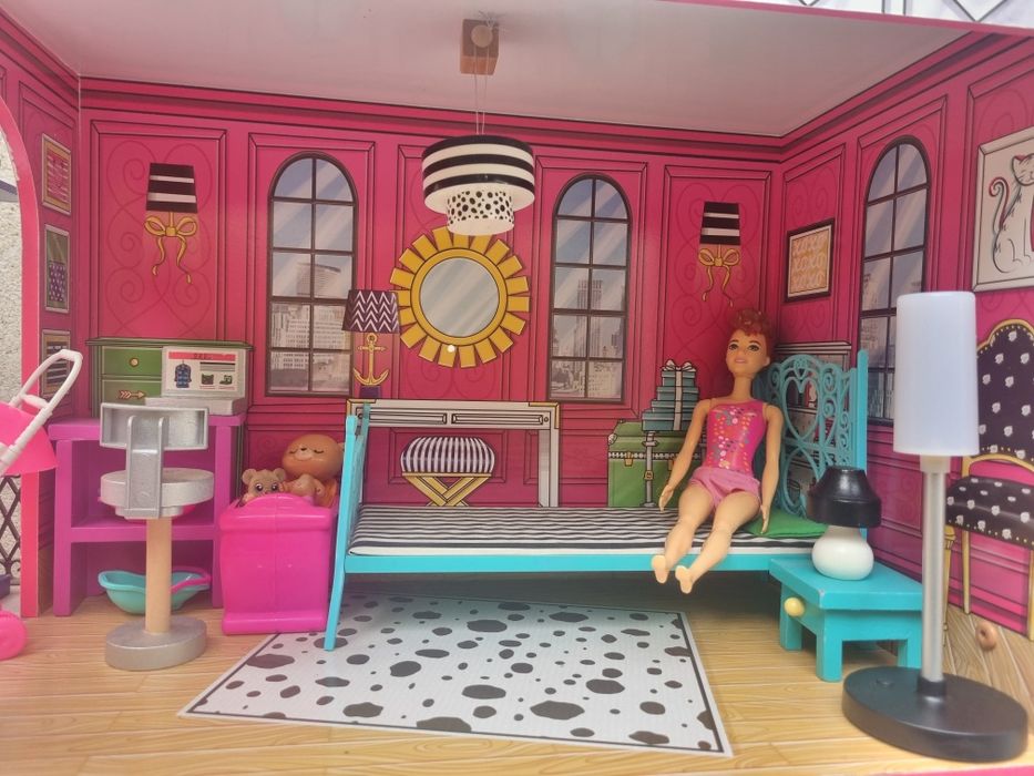 ПРОМОЦИЯ: 250 лева! Триетажна дървена къща за кукли Барби/ Barbie Ki
