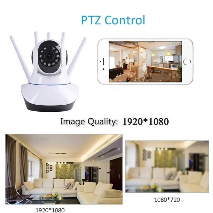 Безжична охранителна IP камера, WiFi, Аларма, Слот за SD карта