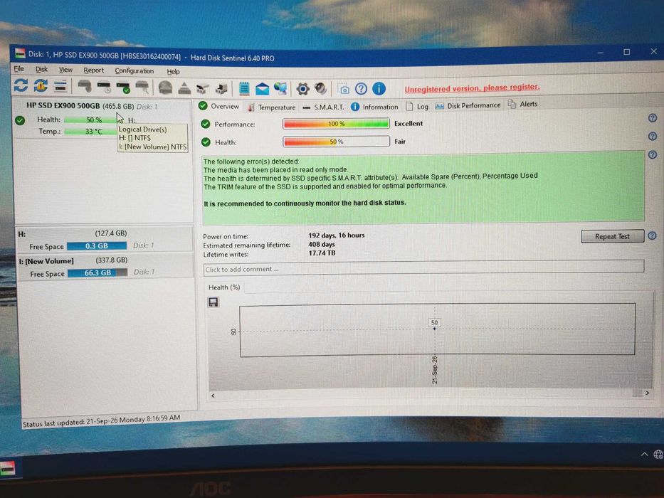 SSD HP EX900 500 Gb NMVe 1.3 (cititi anuntul)