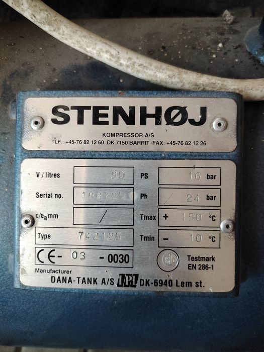 Compresor STENHØJ profesional – 90L / 16 bar – trifazic
