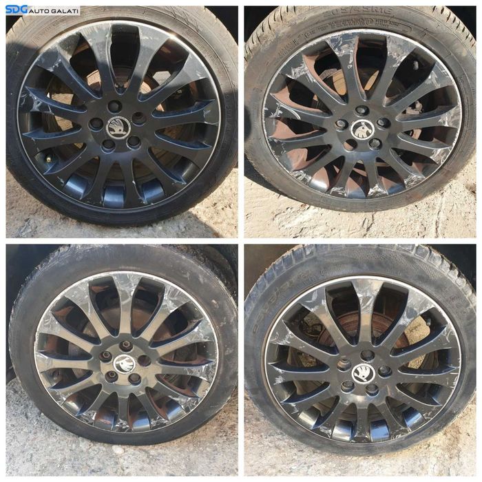 Set 4 Jante Aliaj 5x112 205 45 16 R16 cu Anvelope Vara Dot 2022 Skoda Fabia 2 2007 - 2015 [1563]