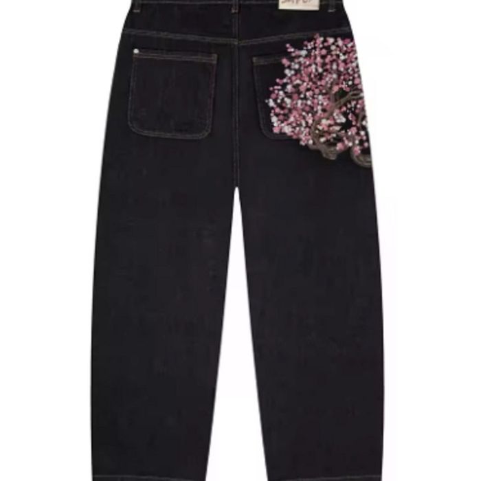 Джинсы с сакурой под заказ