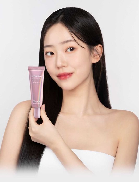 YE:PRE розовый коллагеновый ампульный солнцезащитный крем SPF50+