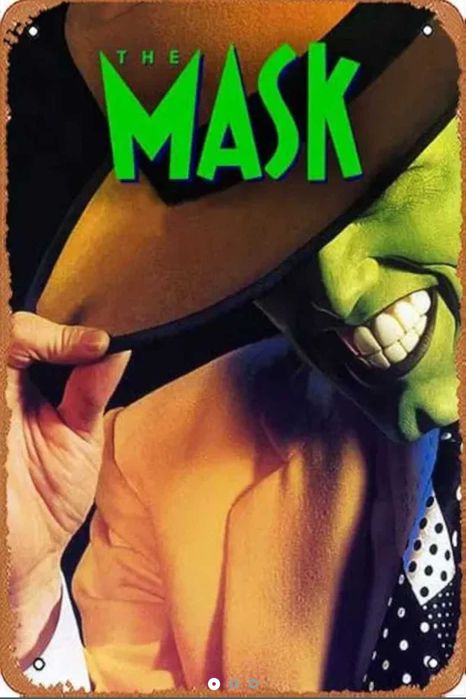 Poster metalic film "The Mask" (1994), Jim Carrey, New Line Cinema,nou